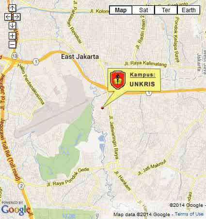 Location Map (Google Map) Master of Engineering Krisnadwipayana University Jakarta Nomor